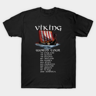 Viking World Tour - Norse Longship - Nordic Maritime History T-Shirt